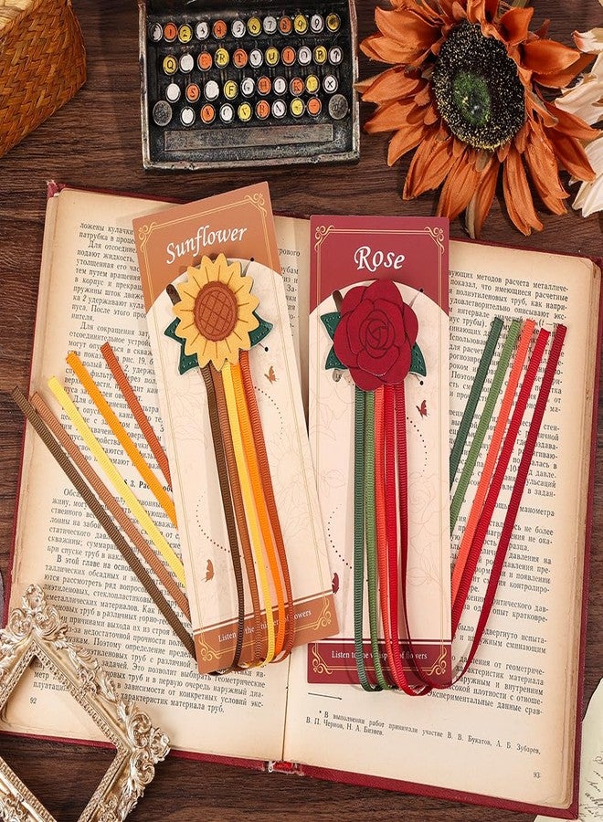icceemee 2pcs Leather Bookmarks with Bookmarks for Women, Writers, Readers Durable Book Markers Book Accessories Unique Gifts for Men, Women - Image 1