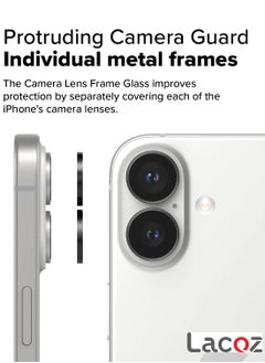 Lacoz Lacoz Camera Lens Protectors for iPhone 16 Black  - Image 2