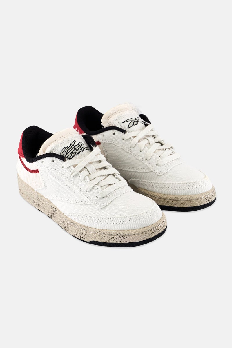 Reebok Reebok x Street Fighter Kids Boy Club 85 Lace Up Tennis Shoes, Off White  - Image 1