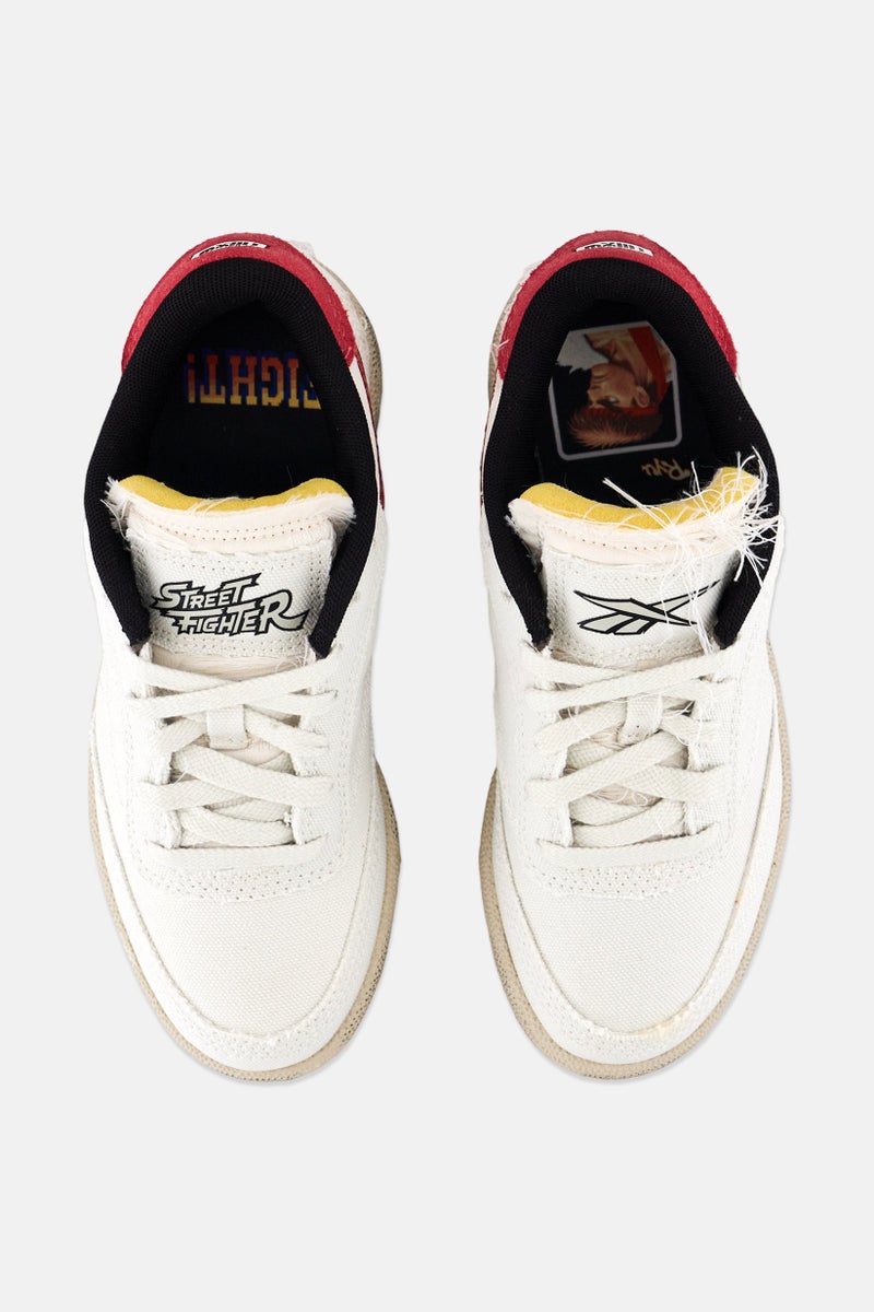 Reebok Reebok x Street Fighter Kids Boy Club 85 Lace Up Tennis Shoes, Off White  - Image 3
