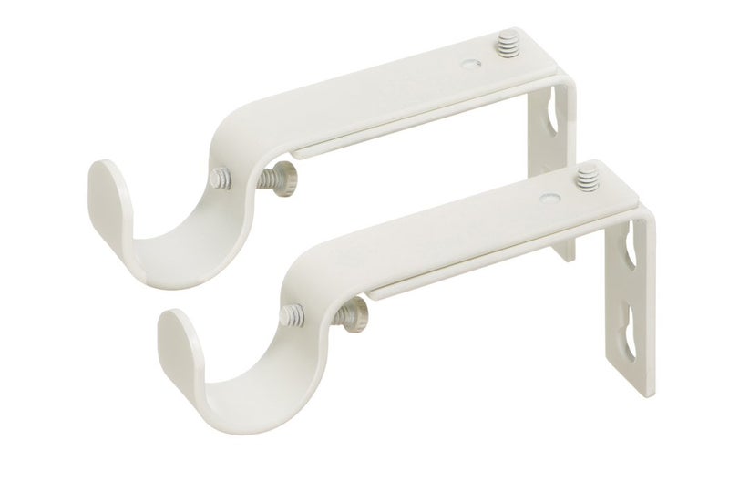Ivilon Ivilon Adjustable Brackets for Curtain Rods  for 78 or 1 Inch Rods Set of 2  Ivory 
