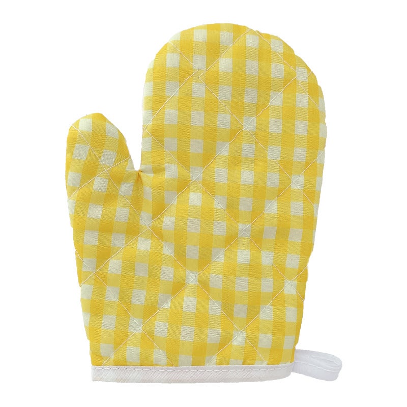 New Red Plaid Child Microwave Oven Heat Resistant Gloves golden lattice golden lattice