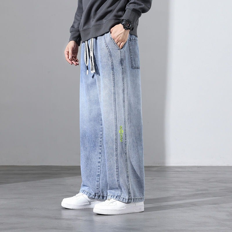 Unisex Classic Denim Jeans Loose Fit Daily Outdoor Wear - Image 3