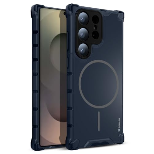 KARWAN Tough Shockproof Back Case Cover Compatible with Samsung S24 Ultra Dual Layer Armor Protection with Matt Finish,Edge Guard Bumper Heavy Duty Cover with Magnetic MagEase Wireless Charging (Blue) - Image 1