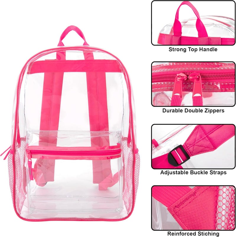 Trailmaker Clear Backpack Heavy Duty with Padded Straps, Side Pockets for Kids, Boys, Girls, School, Stadium Approved Events - Image 2