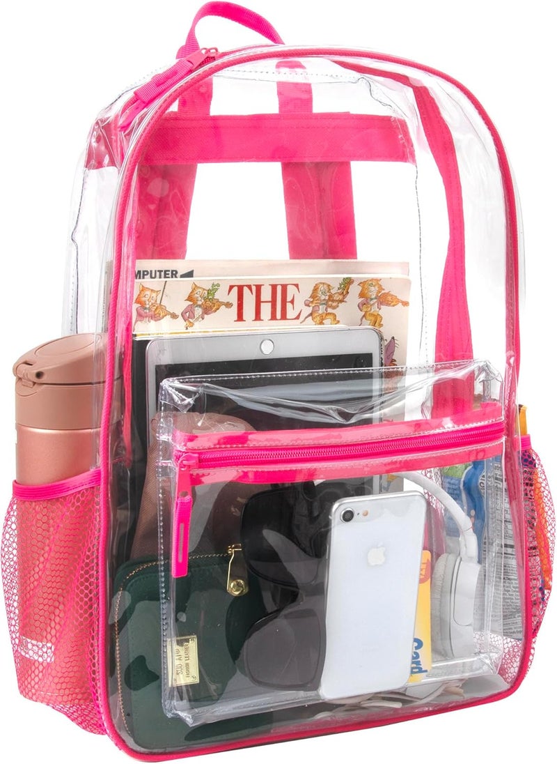 Trailmaker Clear Backpack Heavy Duty with Padded Straps, Side Pockets for Kids, Boys, Girls, School, Stadium Approved Events - Image 4