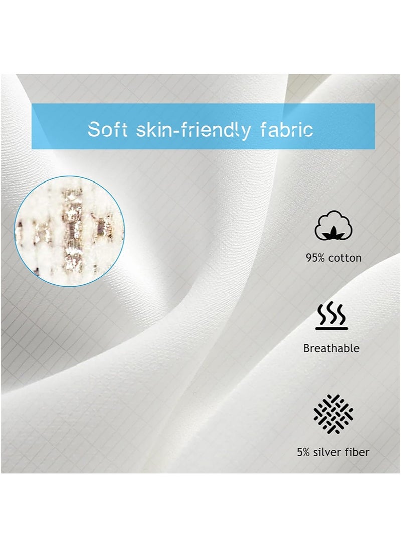 HaLunhi Queen Size Grounding Sheet，10% Pure Silver Fiber + 400 Thread Count Organic Cotton，Soft Grounding Fitted Sheet with Grounding Cord and Adapter，Improve Sleep (153*203cm)  - Image 3
