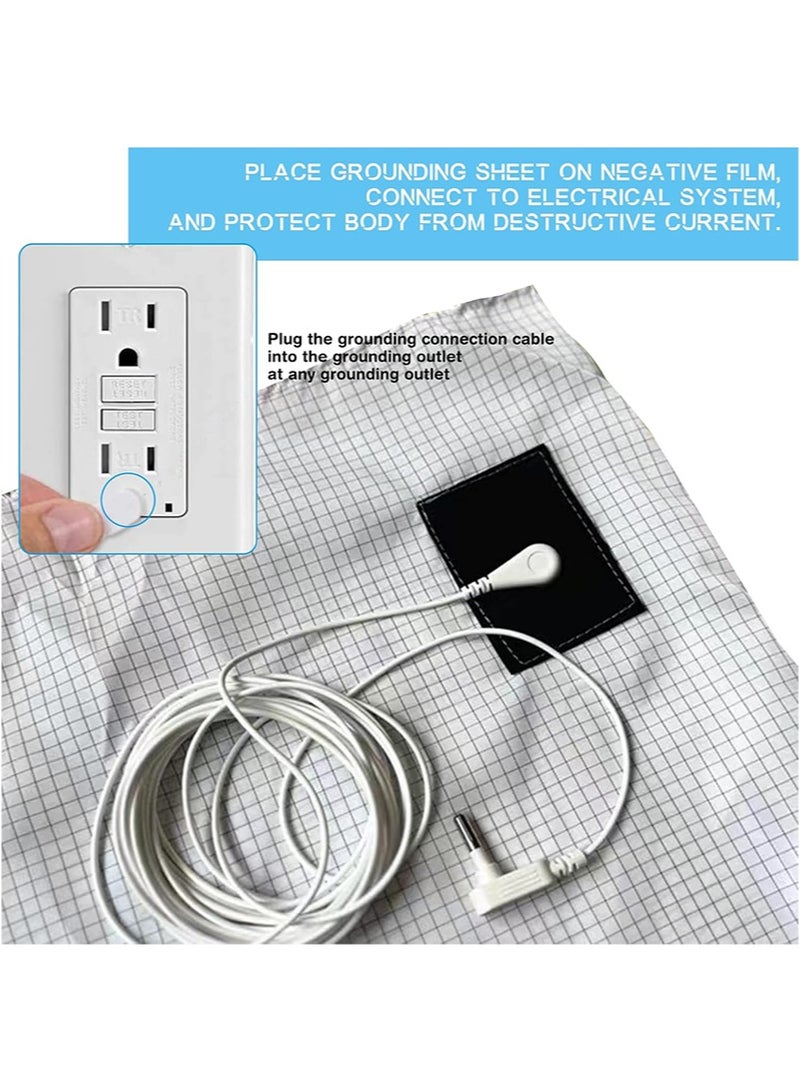 HaLunhi Queen Size Grounding Sheet，10% Pure Silver Fiber + 400 Thread Count Organic Cotton，Soft Grounding Fitted Sheet with Grounding Cord and Adapter，Improve Sleep (153*203cm)  - Image 2
