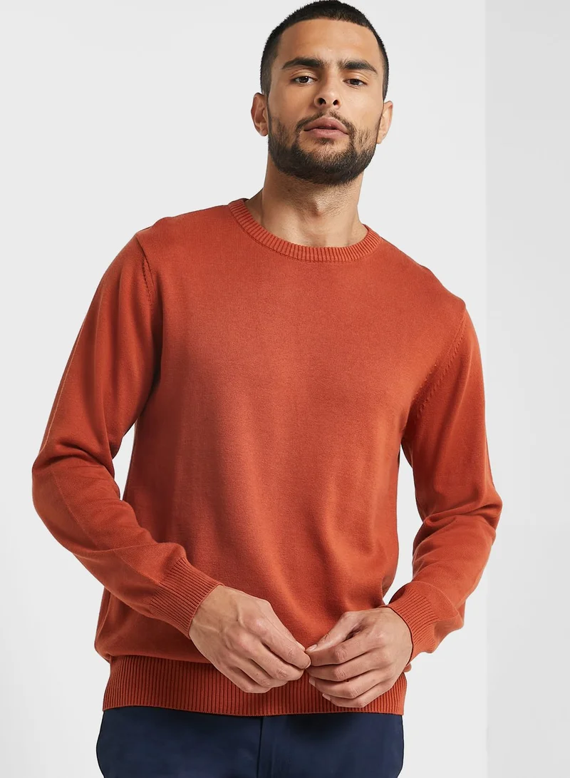 Robert Wood Cotton Crew Neck Knit Sweater