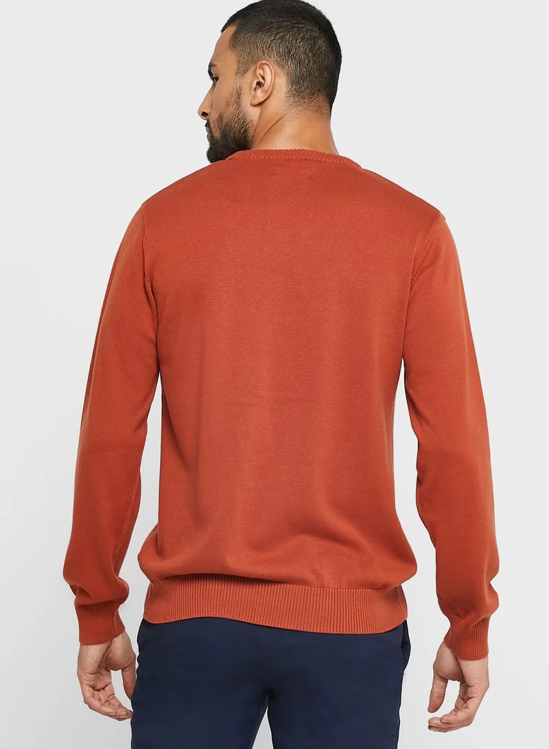 Robert Wood Cotton Crew Neck Knit Sweater