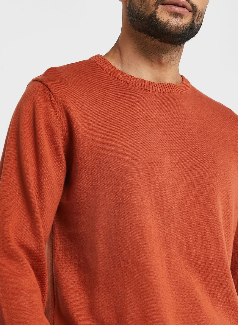 Robert Wood Cotton Crew Neck Knit Sweater