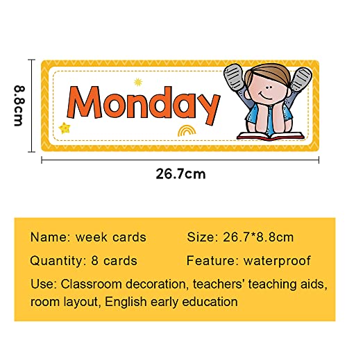 Lachilly 40 Pcs Days of The WeekSeasonalMonths of The YearWeather Flashcards Subject Titles for Bulletin Board Headliners Classroom Decoration Teacher Teaching Aids - Image 5