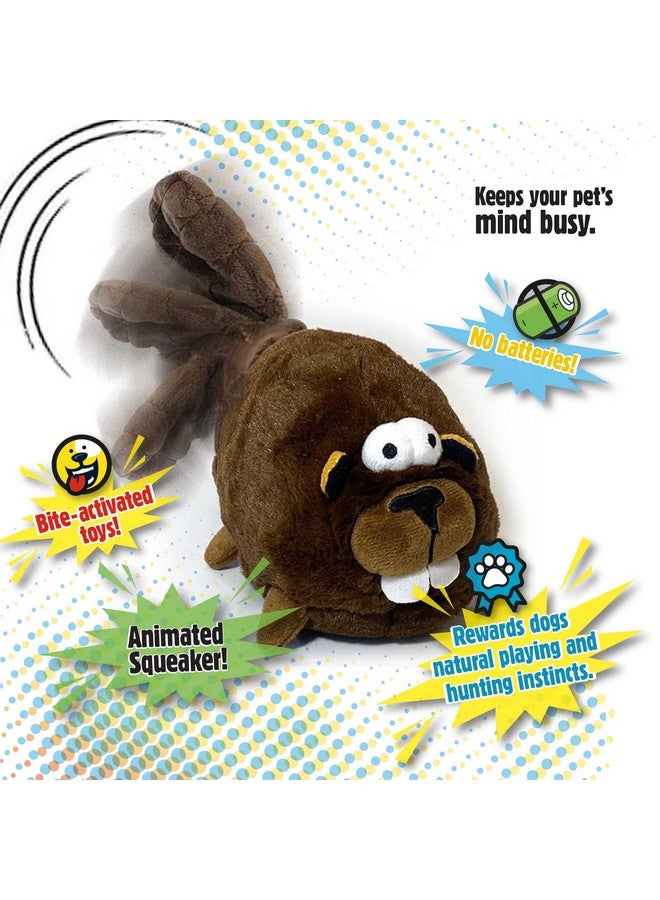 goDog goDog Action Plush Beaver Animated Squeaky Dog Toy, Chew Guard Technology - Brown, One Size  - Image 4