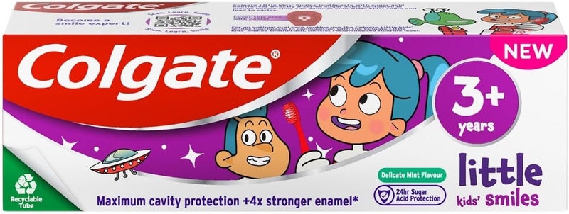 Colgate Maximum Cavity Protection plus Sugar Acid Neutraliser Mild Mint Junior 6 Toothpaste 2 x 50 ml - Image 2