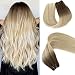 Valiilo Sew in Hair Extensions Real Human Hair 18 inch 100g Ombre Ash Brown Highlighted Platinum Blonde Weft Hair Extensions Hand Tied Sew in Hair Extension Human Hair Bundles - Image 2