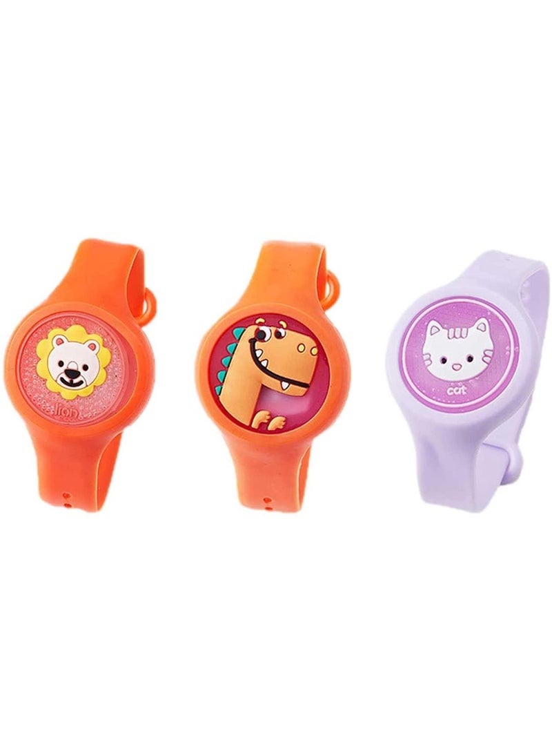 كاست ويف 3 قطعة أطفال البعوض دليل سوار أطفال الكرتون الطفل الأساور الأساور قابل للتعديل ( نمط عشوائي ) - Image 1