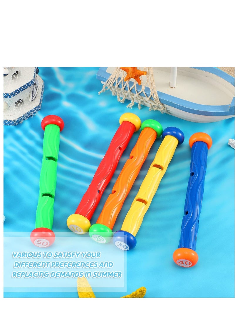 SYOSI Diving Toys, 10 Pieces Underwater Play Sticks Colorful Swimming Pool Toys for Kids - Image 5