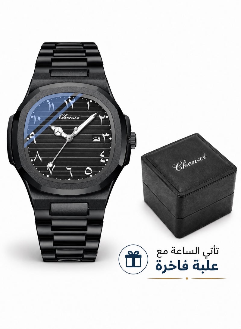 Chenxi Men’s Quartz Wrist Watch with Luxury Modern Design, Water Resistant, Scratch-Resistant Glass, Full Stainless Steel with Elegant Box - Image 1