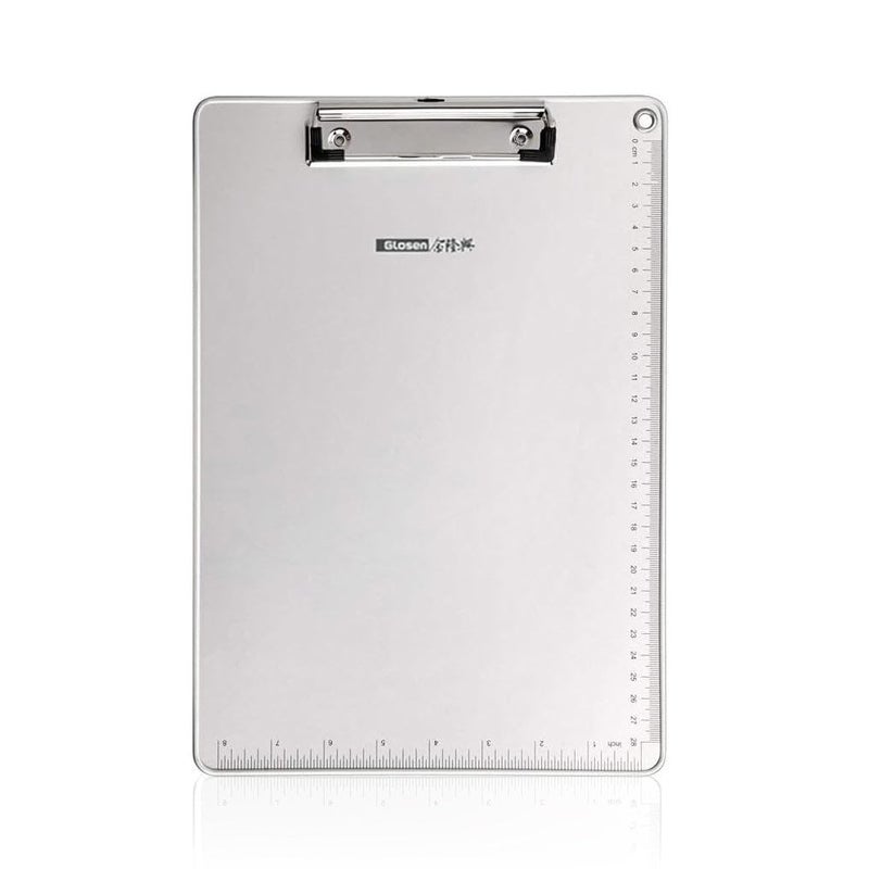 oddpod ™ Glosen Premium Aluminium Finish A4 Clip Pad / Clipboard with Low Profile Clip for Paper and Document Storage & Organisation for Home, School & Office - Image 1