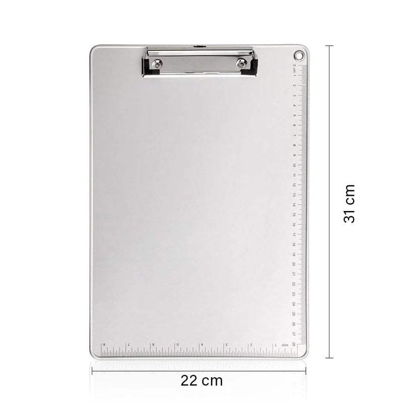 oddpod ™ Glosen Premium Aluminium Finish A4 Clip Pad / Clipboard with Low Profile Clip for Paper and Document Storage & Organisation for Home, School & Office - Image 3