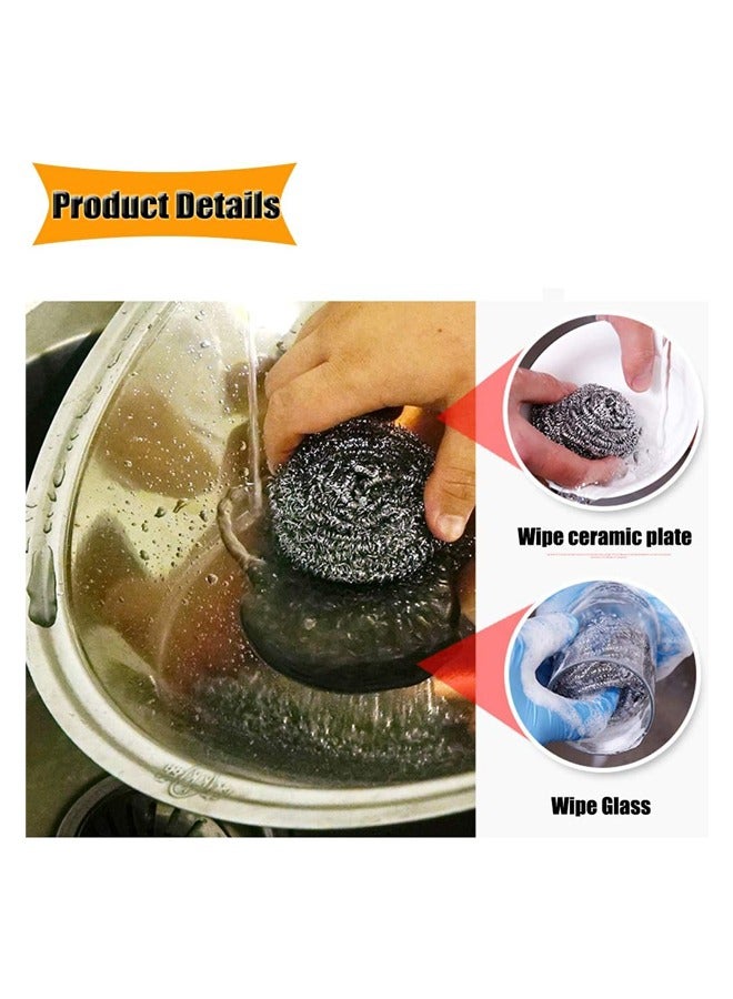 Steel Wool Scrubber, Heavy-Duty Durable, Cleans Pots, Pans, Grills And Ovens (16 Pieces) - Image 3