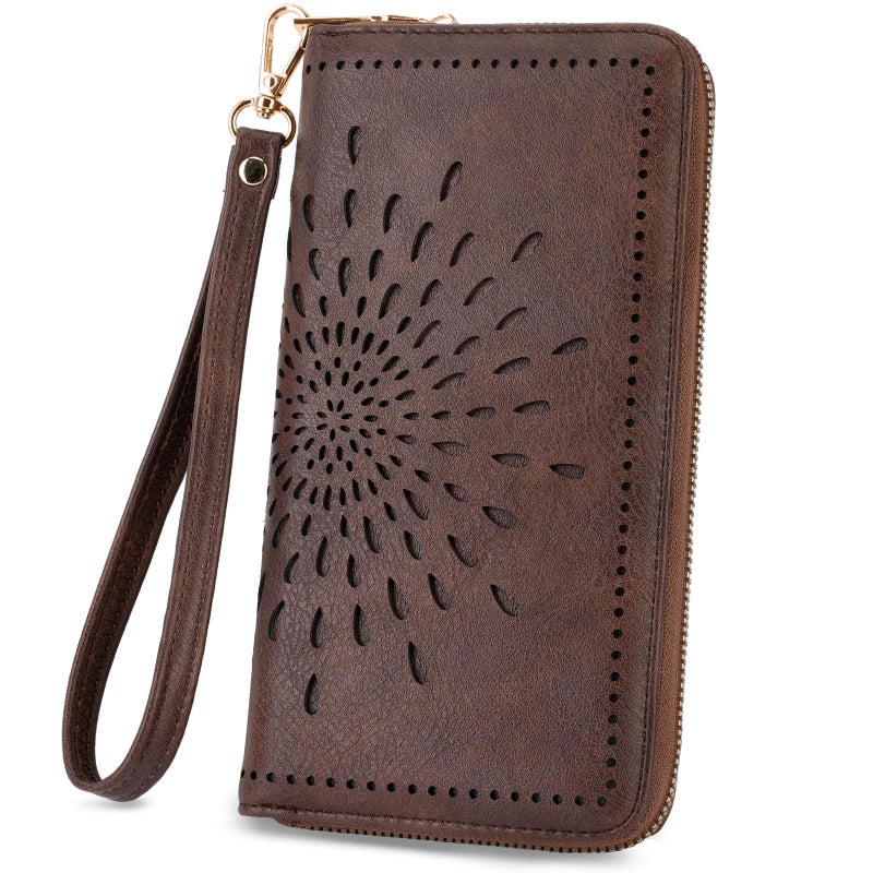 APHISON Wallet Women Large Capacity Clutch Purse For Ladies Card Holder RFID Wristlet Phone Zipper Coin Travel Pocket - Image 1