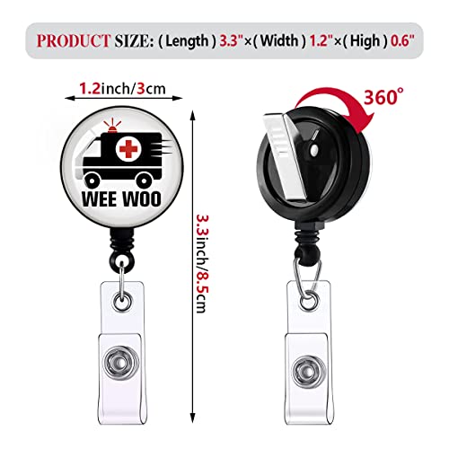 zcyhtqp Wee Woo,Funny Badge Reel，Retractable ID Card Badge Holder with Alligator Clip，Hospital Badge,Nurse Badge Reel，Medical MD RN Nurse Badge ID,Suitable for Nurses,Doctors,Nursing Students - Image 3