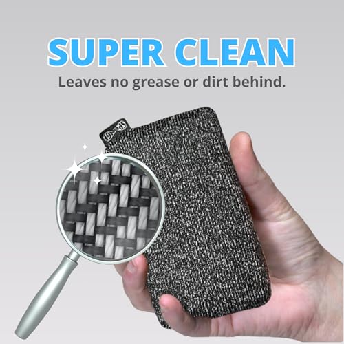 Grill Rescue Heavy Duty Kitchen Sponge - Lasts 20x Longer, Scratch-Free, Safe for Non-Stick Cookware - Cut Resistant, Versatile Household, Bathroom & Outdoor Cleaning Supplies (5, Grey) - Image 3