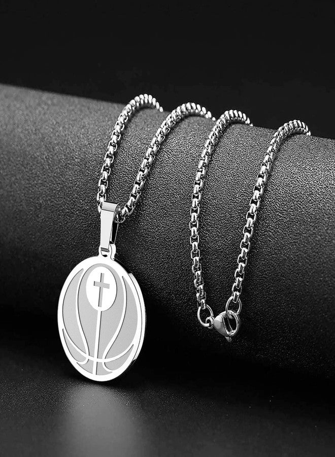 HOFOYA Inspiring Basketball Sports Christian Religious Cross Pendant Necklace Christmas Birthday Gifts for Men Women Teens Boy Girls,Coach or Teammate Athletes Gift. - Image 4