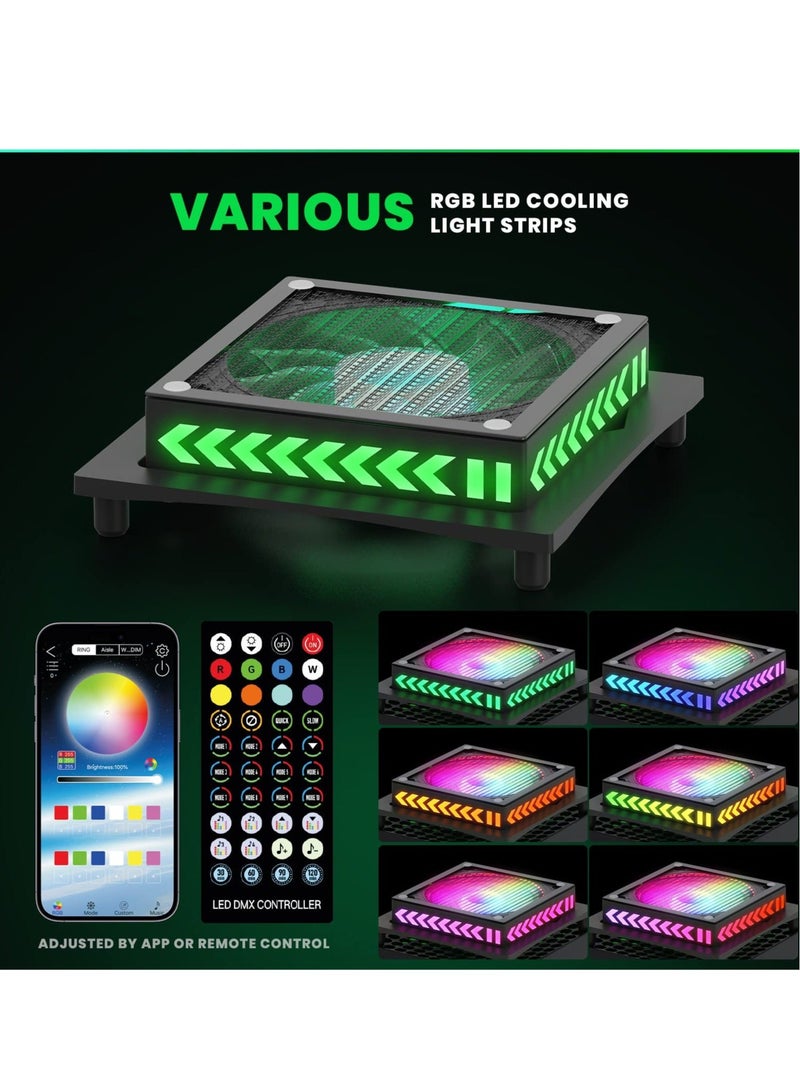 Captaintech RGB Cooling Fan for Xbox Series X, Led Light Strip, Dust Cover Filter, Rubber Dust Plugs, Low Noise Top Fan, Independent Touch Switch, Enhance Your Gaming Experience - Image 4