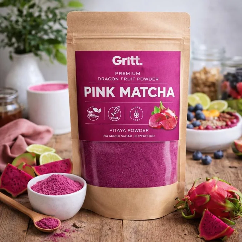 غريت Gritt Pink Matcha Powder (Pitaya Powder) 100g