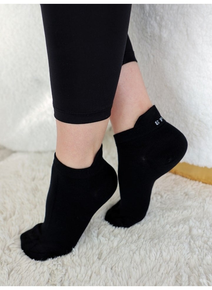 Buluş Organic - 3-Pack Black Special Heel Technology Viscose Women's Booties Socks - Image 1