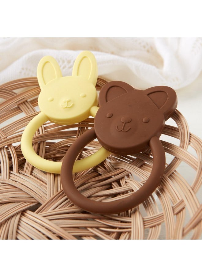 C.R. Gibson C.R. Gibson 100% Food Grade Silicone Bear Baby Teether for Infants, 2.75" x 4.25", Multicolor  - Image 4