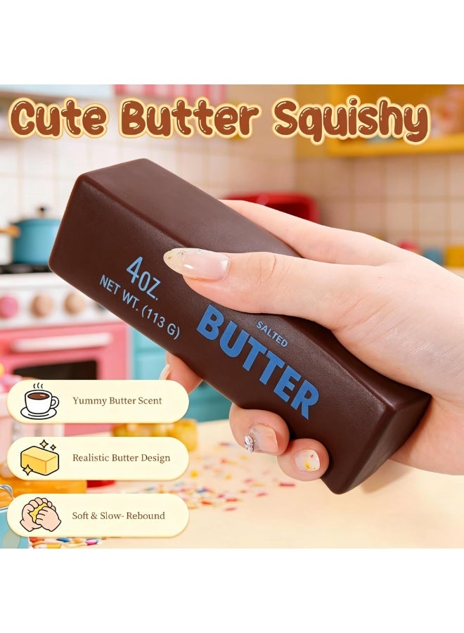 Realistic Butter Stick Squishy – Large Salted Butter, Slow Rebound Stress Relief Toy for Anxiety, Fidget for Kids & Adults (Brown) - Image 3