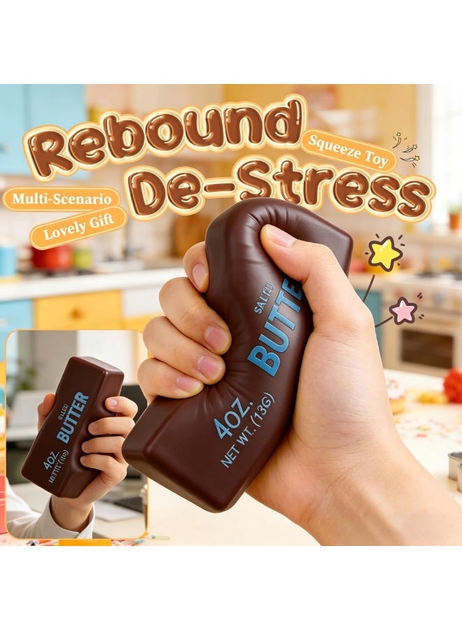 Realistic Butter Stick Squishy – Large Salted Butter, Slow Rebound Stress Relief Toy for Anxiety, Fidget for Kids & Adults (Brown) - Image 5