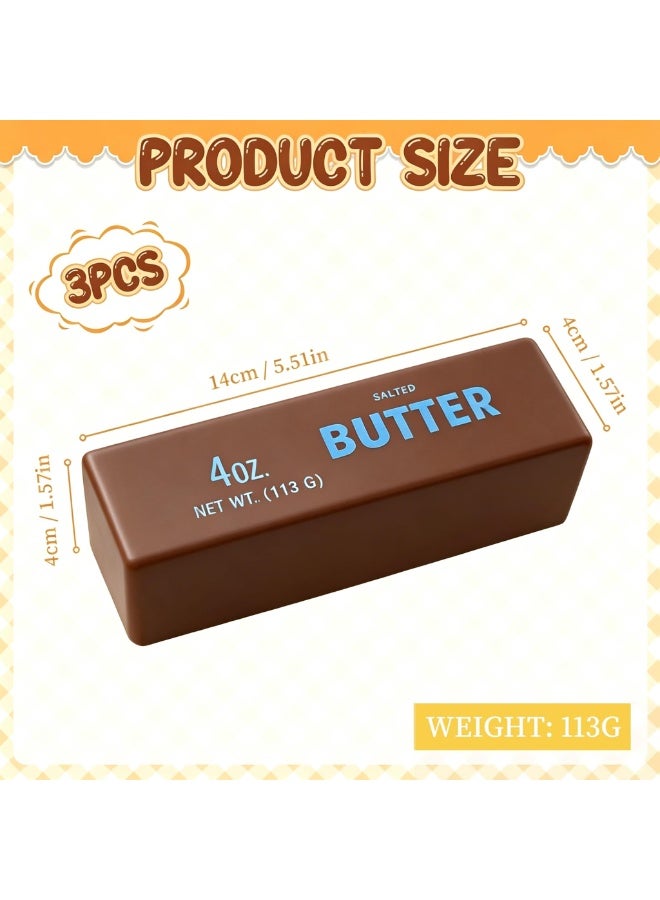 Realistic Butter Stick Squishy – Large Salted Butter, Slow Rebound Stress Relief Toy for Anxiety, Fidget for Kids & Adults (Brown) - Image 2
