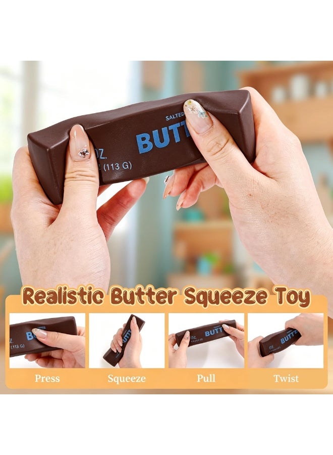 Realistic Butter Stick Squishy – Large Salted Butter, Slow Rebound Stress Relief Toy for Anxiety, Fidget for Kids & Adults (Brown) - Image 4