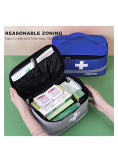 erorex 2 Pieces First Aid Kit Bags, Empty Medicine Bags, First Aid Bag Portable Medical Medicine Bags for Outdoor Camping, Travel, Work (Blue)  - Image 3