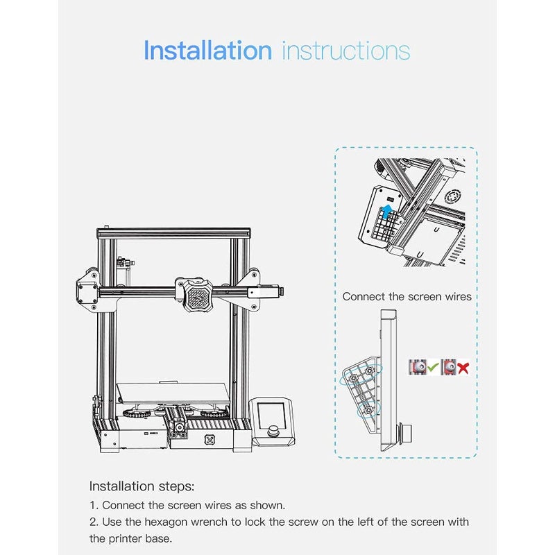 POLISI3D Creality Original Upgrade Ender 3 V2 Intelligent Screen Kit HD Color Screen Display Compatible with Ender-3 V2, Ender 3 pro, Ender 3 3D Printer - Image 3