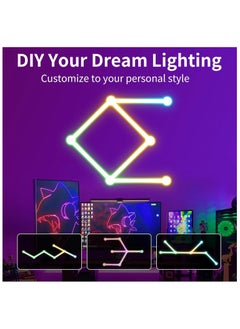 كادراما 6 خطوط إضاءة LED ذكية BT RGB، أشرطة إضاءة LED ملونة قابلة للتعتيم، مزامنة الموسيقى، غرفة الألعاب، غرفة النوم (أبيض)  - Image 5