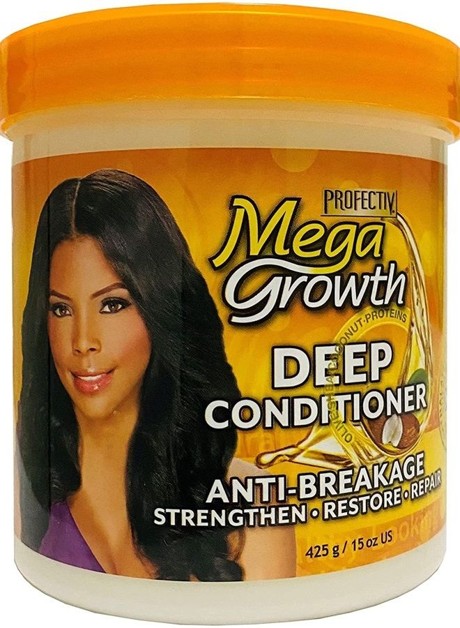 MEGA GROWTH بلسم عميق مضاد للتكسر - قناع مرطب للشعر، يستعيد ويصلح الشعر التالف والضعيف، ينشط، يجدد، يحمي من الضرر، يستعيد النعومة واللمعان، 15 أونصة. - Image 1