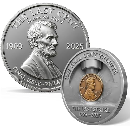 SNKVAUP The Last Cent Commemorative Coin 19092025 Final Lincoln Penny Tribute Token 17932025 US Cent Memorial Collectible Historical Souvenir Coin for Collectors Patriots American History Fans F - Image 1