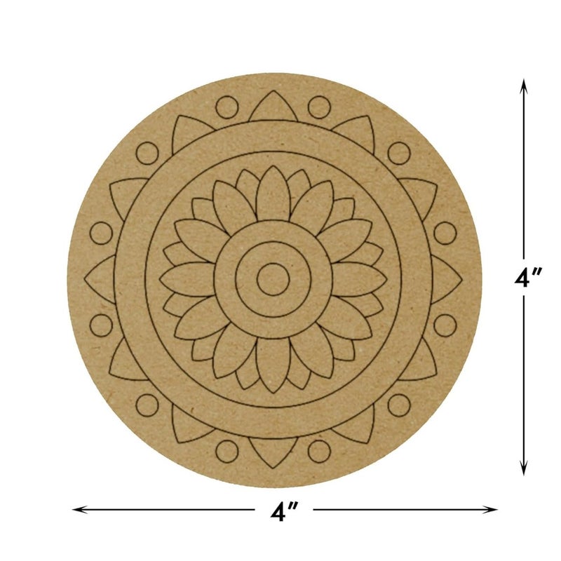 PICRAZEE MDF DIY Cutouts Diya (12 pcs) Plain MDF Blank Cutouts for DIY, Artwork, Decoupage, Resin Art, Craft Project, Home Office Festive Décor (5.5mm Thick) (C37) - Image 3