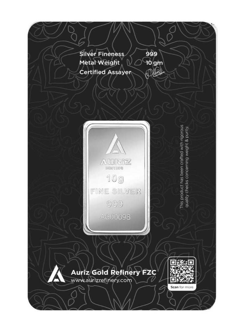 AURIZ MINTING Auriz Mint 10g Fine Silver Bar – 999 Purity - Image 2