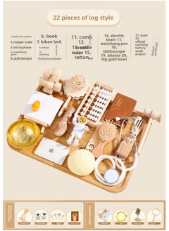 Week-catching Supplies Props One-year-old Set Boys And Girls Birthday Ceremony Layout Full Set Of Log Style Lottery Carpet Modern-Color:[big Golden Bowl + Microphone + Camera] 22 Pieces Of Log Style Weekwarming Props [collect And Purchase