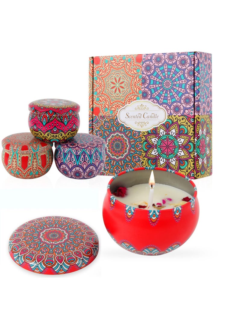 Excefore Candles Gift for Women, Rose Cocoa Lavender Lemon 4 Scents Soy Wax, Scented Candles for Household, Friendship Gift Sets, New Home Gifts, Sister Presents, Various Festivals Gift Sets - Image 1