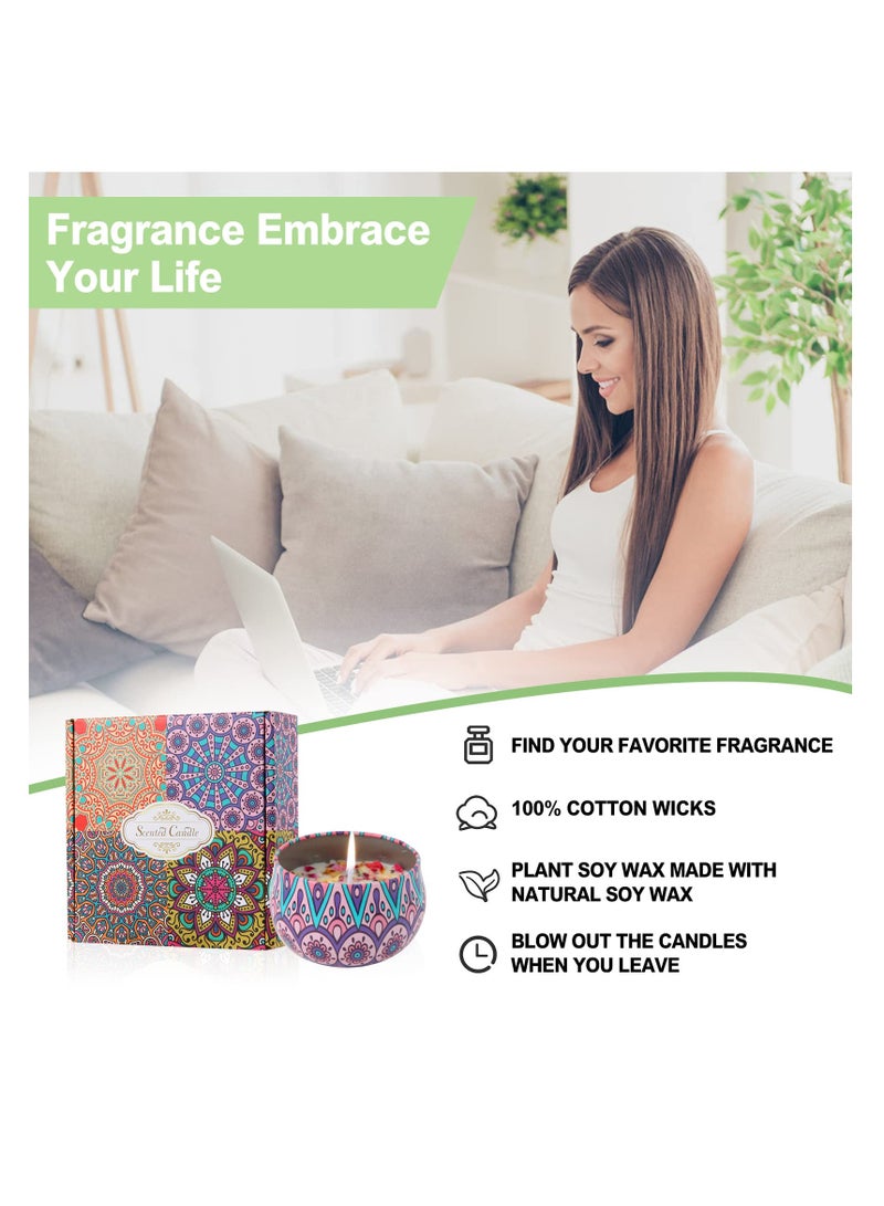 Excefore Candles Gift for Women, Rose Cocoa Lavender Lemon 4 Scents Soy Wax, Scented Candles for Household, Friendship Gift Sets, New Home Gifts, Sister Presents, Various Festivals Gift Sets - Image 3