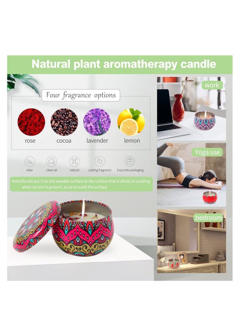 Excefore Candles Gift for Women, Rose Cocoa Lavender Lemon 4 Scents Soy Wax, Scented Candles for Household, Friendship Gift Sets, New Home Gifts, Sister Presents, Various Festivals Gift Sets - Image 4