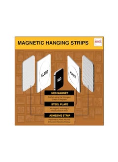 KLAPiT KLAPiT Magnetic Picture Hanging Strips with Nano Technology: Premium Alternative to Mounting Tapes & Double-Sided Tapes - Heavy Duty, Drill-Free & Damage-Free Hanging- White (8 pc pack)  - Image 2