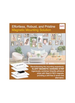 KLAPiT KLAPiT Magnetic Picture Hanging Strips with Nano Technology: Premium Alternative to Mounting Tapes & Double-Sided Tapes - Heavy Duty, Drill-Free & Damage-Free Hanging- White (8 pc pack)  - Image 3